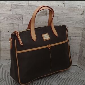 Dooney & Bourke Brown and Tan Leather Briefcase